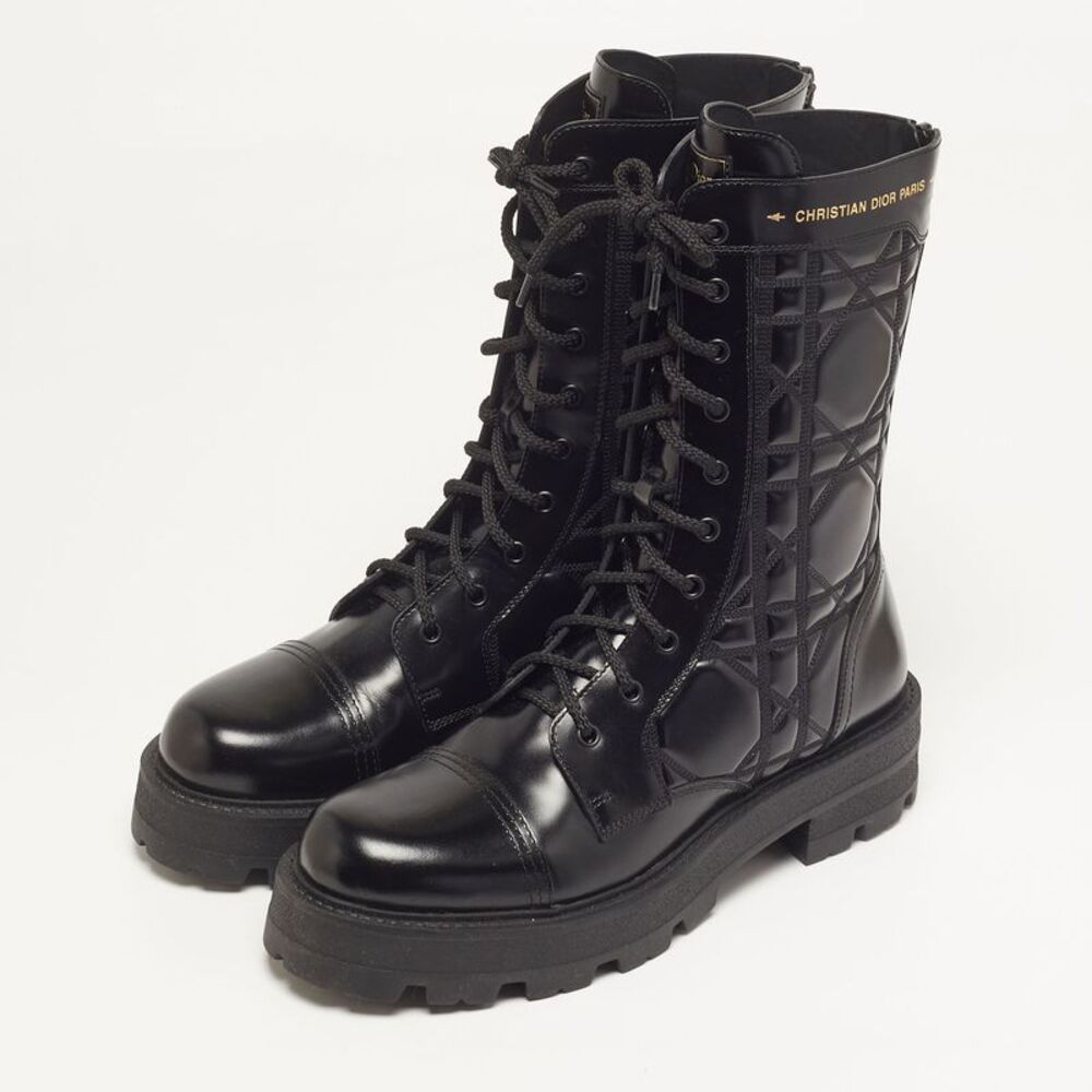 Dior D-Unit Size 41 Black Leather Combat Boots - Picture 2 of 7